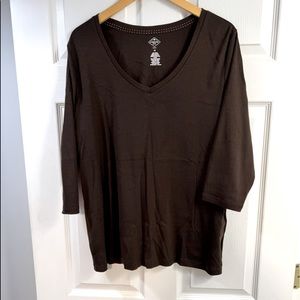 St John’s Bay long sleeve v-neck tee shirt black